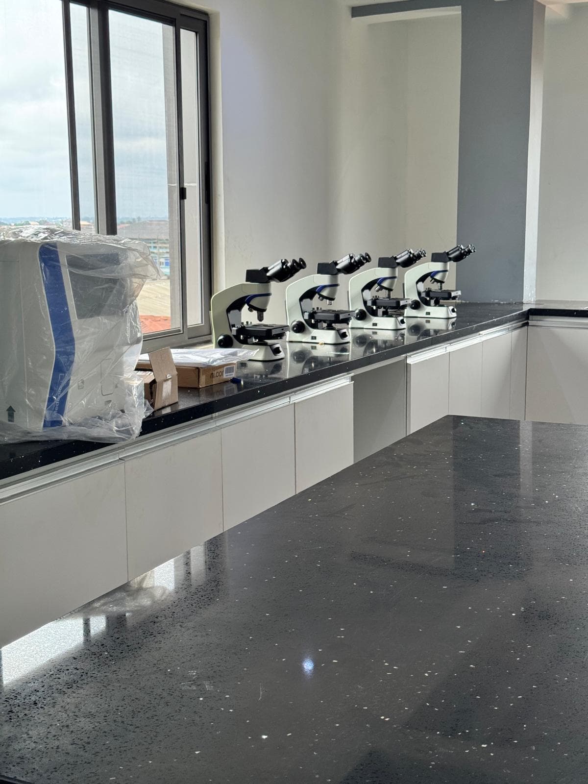 Laboratory with microscopes and equipment